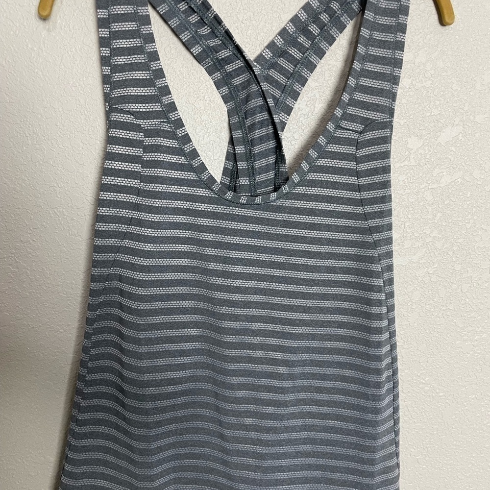 Zyia Stripe Strappy Athletic Tank - Picture 2 of 5